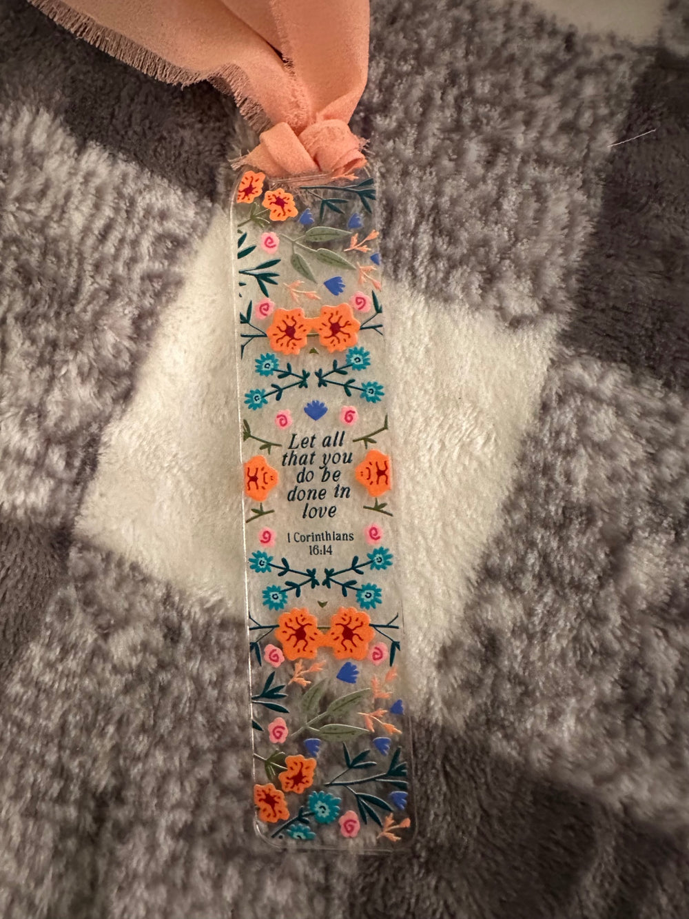 059 - "Let All That You Do Be Done In Love 1 Corinthians 16:14" Scripture Acrylic Bookmark with Tassel
