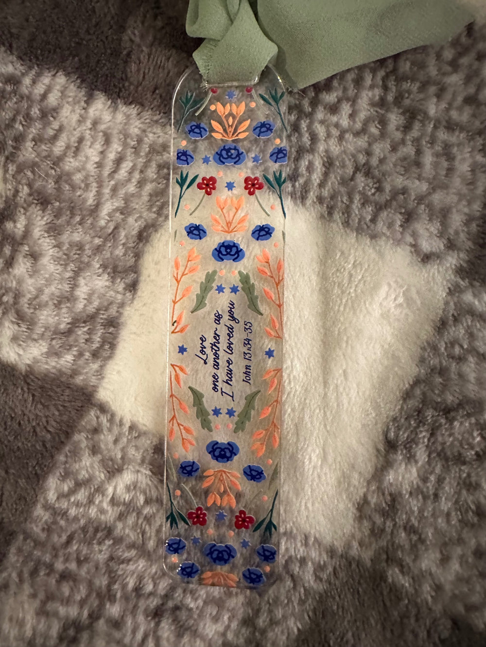 059 - "Love One Another" Scripture Acrylic Bookmark with Tassel