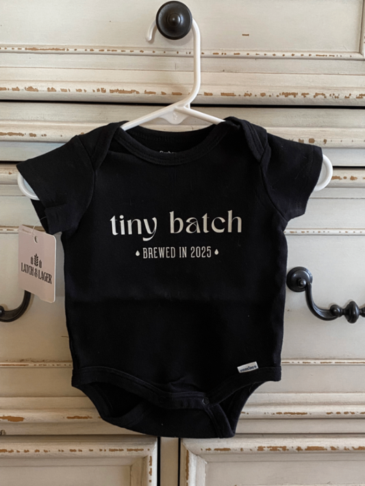 061 - "Tiny Batch - Brewed in 2025" Infant Body Suit | 0-3 Months | Black
