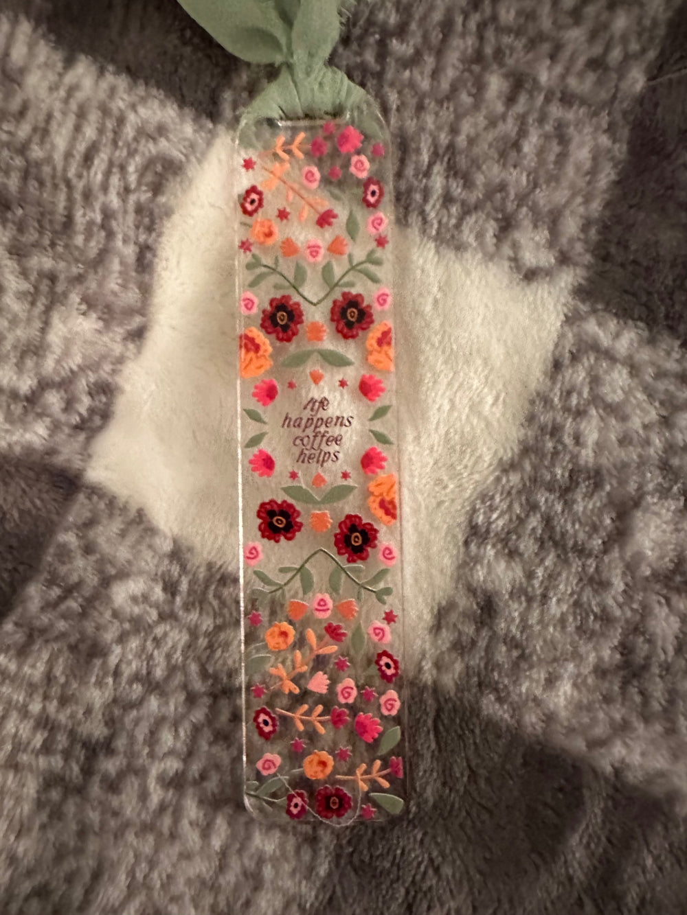 059 - "Life Happens, Coffee Helps" Acrylic Bookmark with Tassel