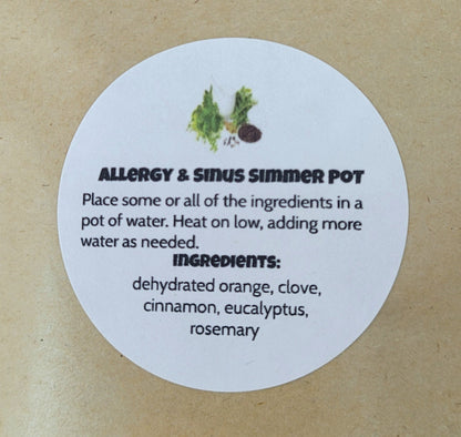 047 - Allergy and Sinus Simmer Pot Pack