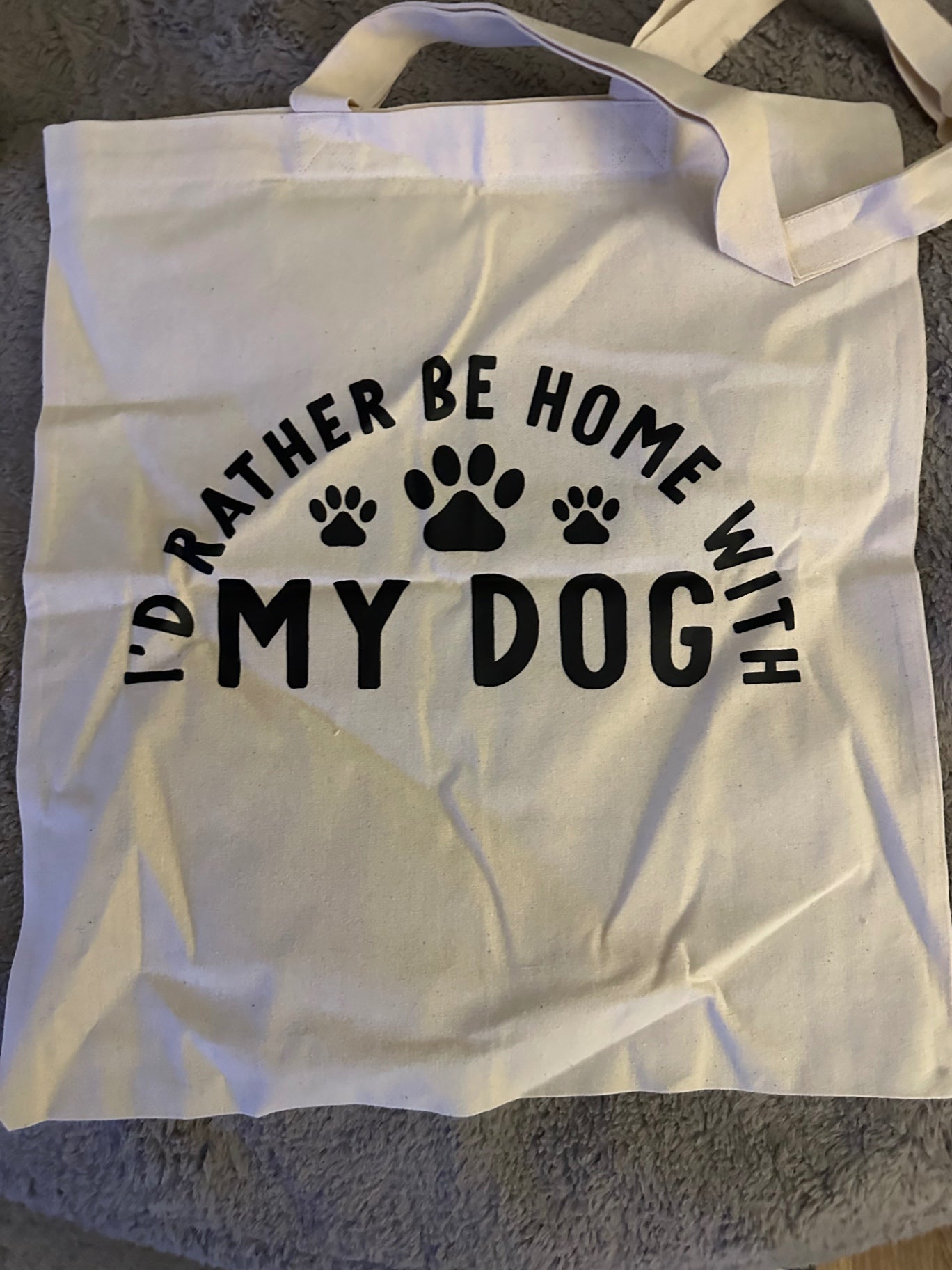 059 - "I'd Rather Be Home With My Dog" Canvas Tote Bag