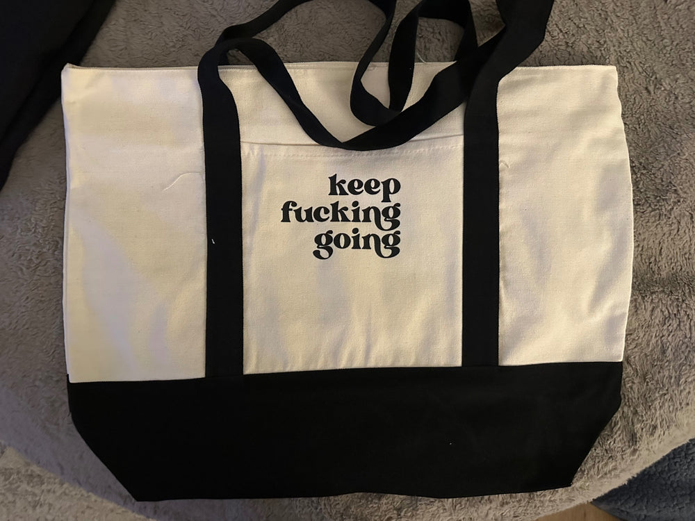 059 - "Keep Fucking Going" Canvas Tote Bag