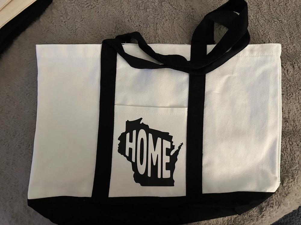 059 - "Wisconsin Home" Canvas Tote Bag