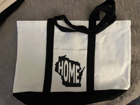 059 - "Wisconsin Home" Canvas Tote Bag