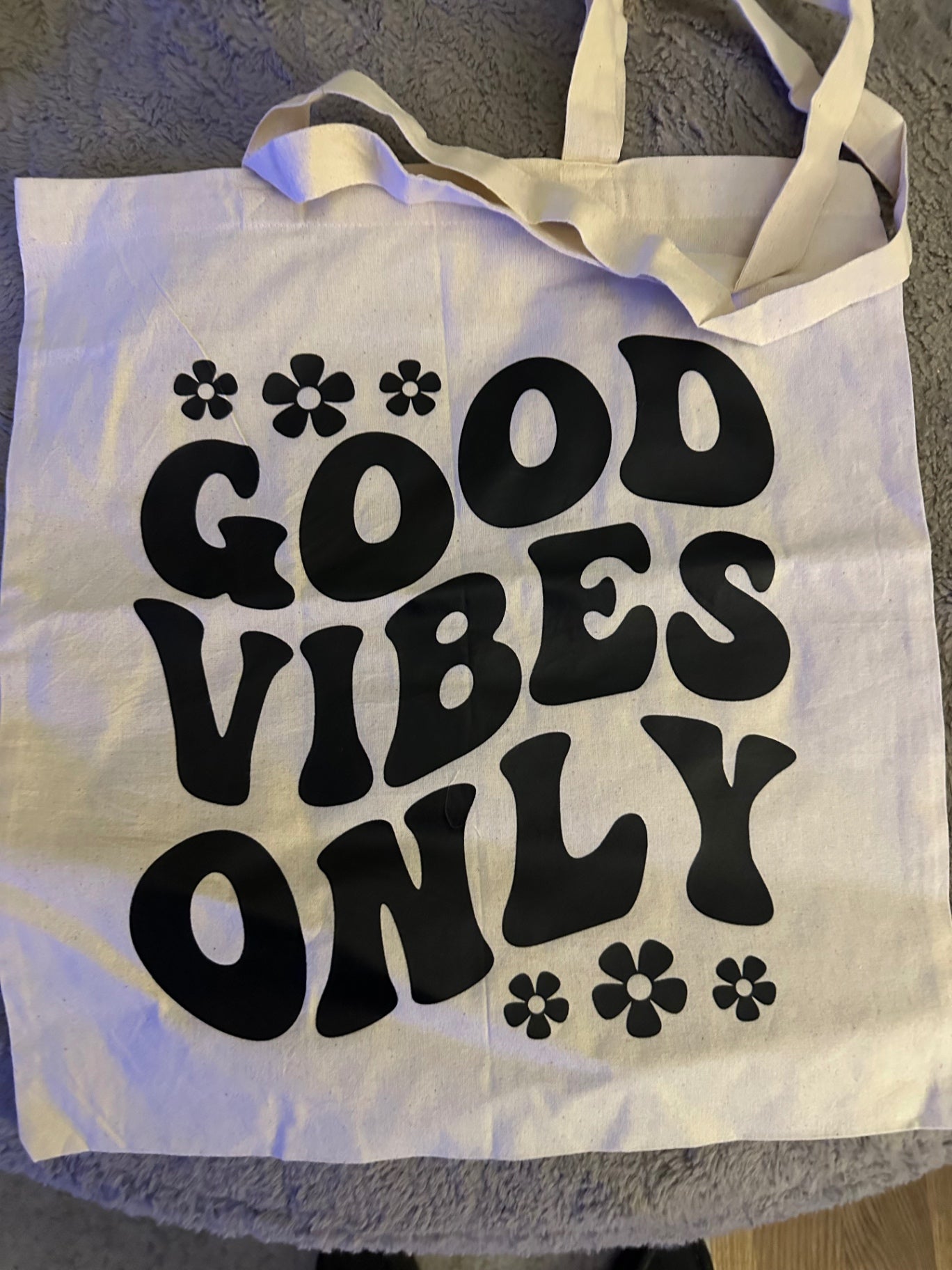 059 - "Good Vibes Only" Canvas Tote Bag