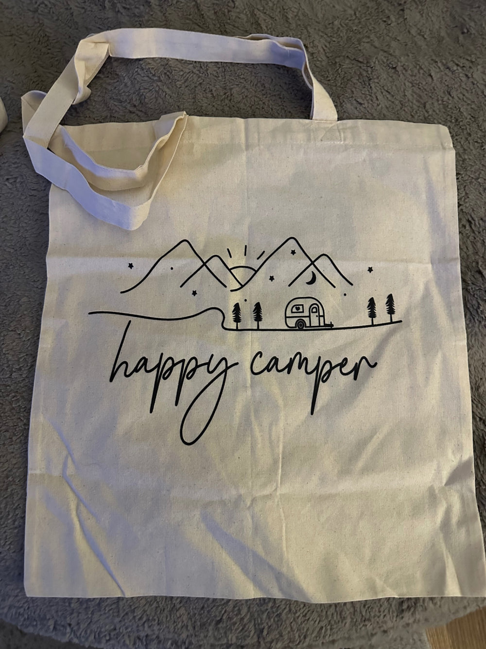 059 - "Happy Camper" Canvas Tote Bag