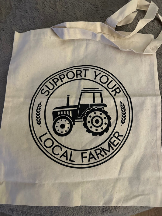 059 - "Support Your Local Farmer" Canvas Tote Bag