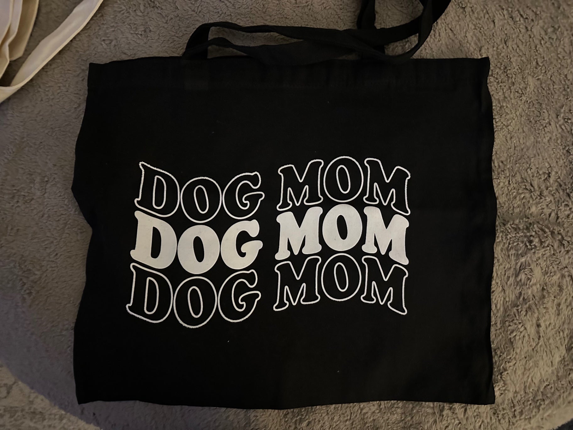 059 - "Dog Mom" Canvas Tote Bag