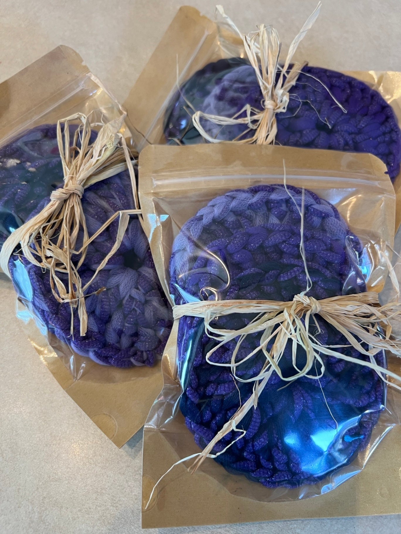 039 - Purple Crochet Kitchen Scrubbie