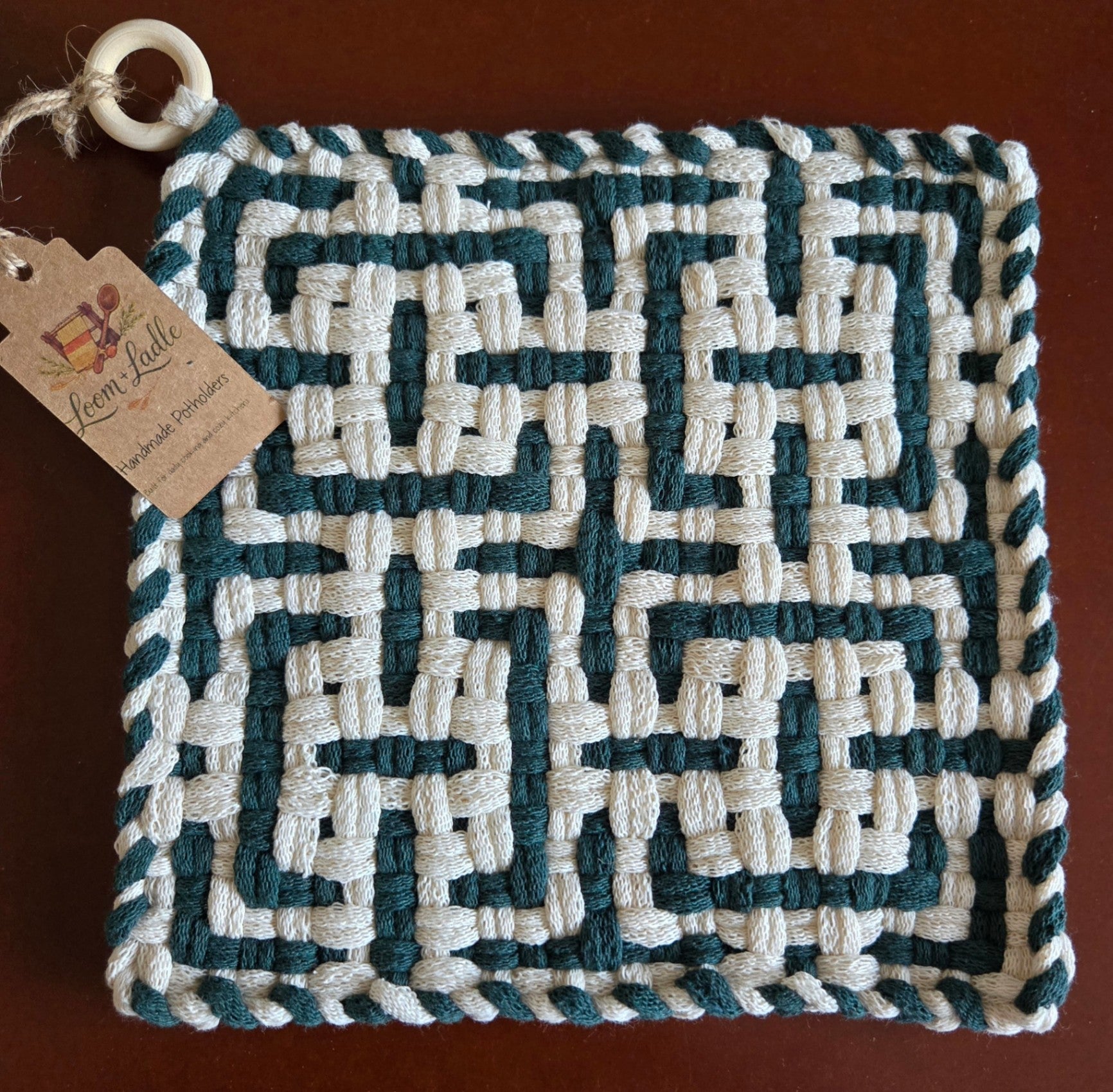051 - Irish Knotwork Loom Woven Potholder