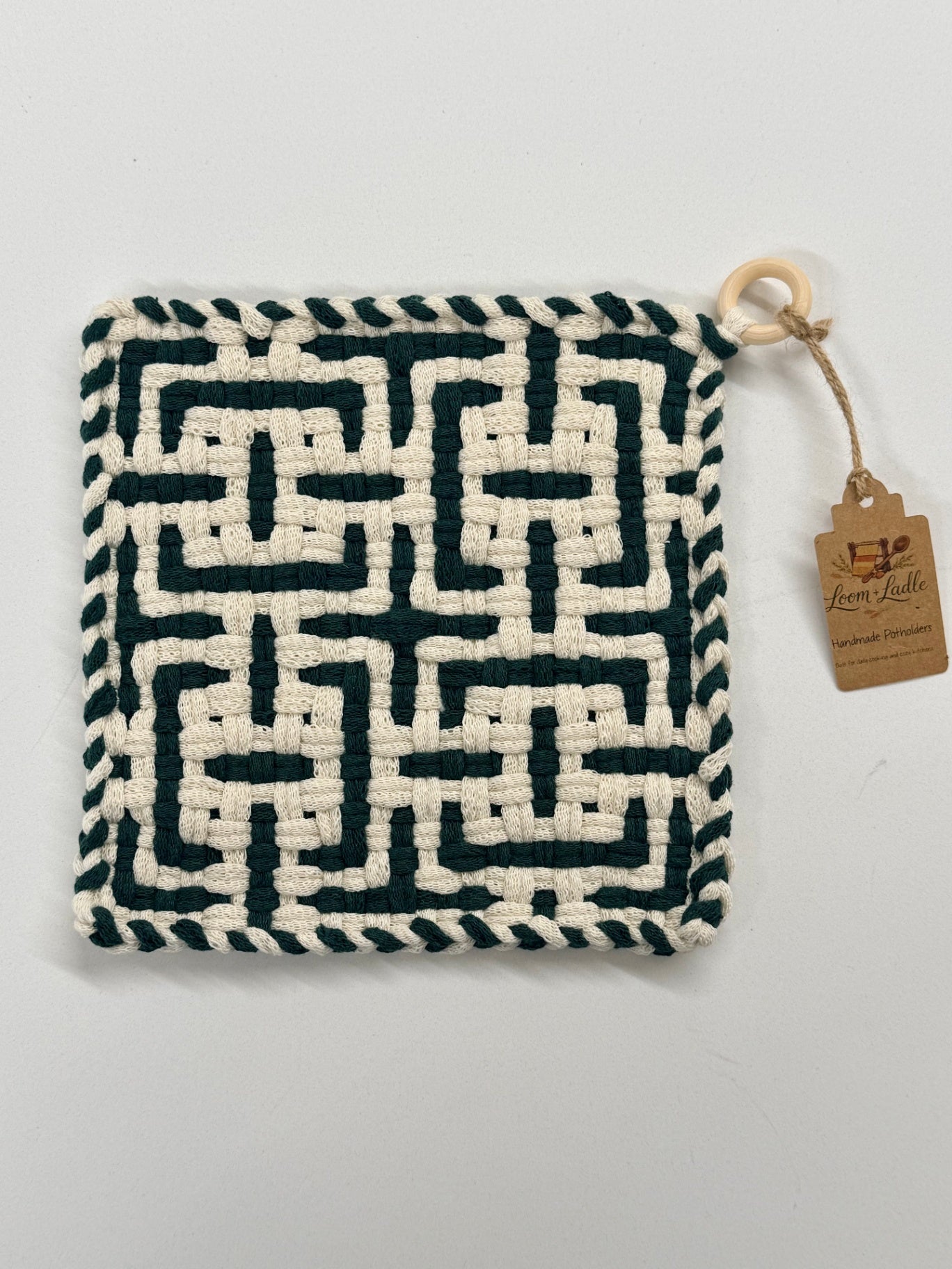 051 - Irish Knotwork Loom Woven Potholder