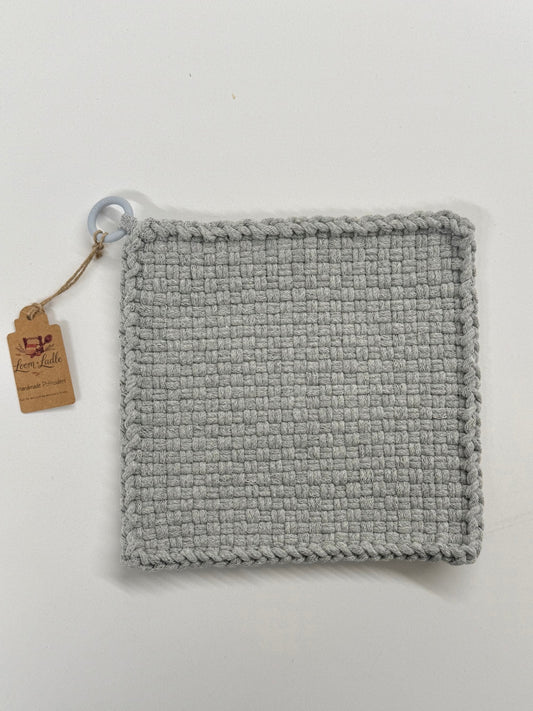 051 - Silver Loom Woven Potholder