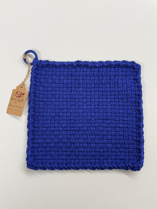 051 - Blue Loom Woven Potholder