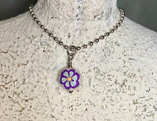 042 - Kids Purple Flower Necklace