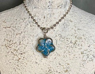 042 - Kids Blue Flower Necklace
