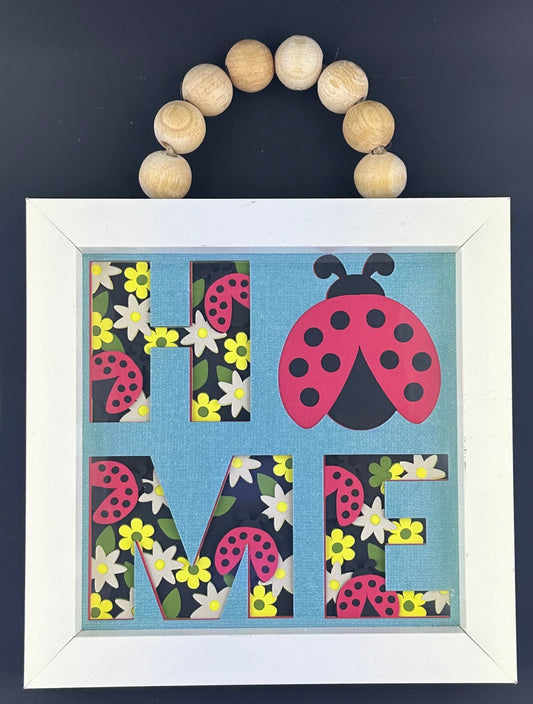 013 - Ladybug Home Mini Layered Paper Shadowbox Hanging Decor