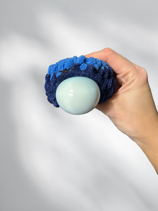 06 - Crochet Squishy Stress Ball Blue