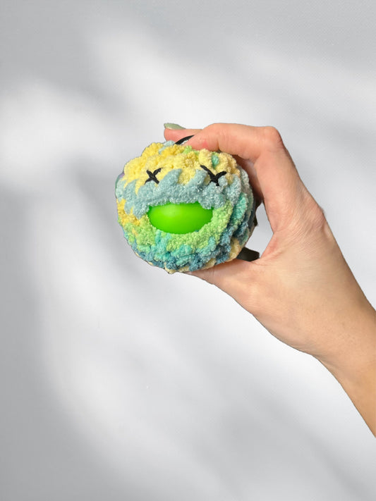 06 - Crochet Squishy Stress Ball - Green Mixed