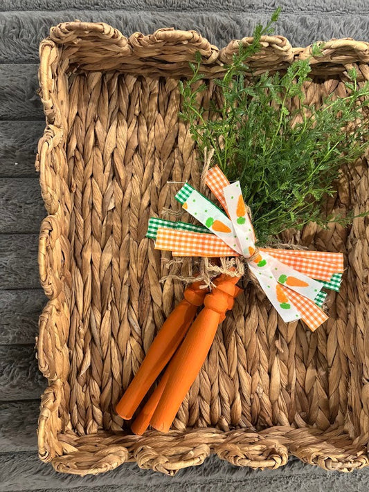 047 - Distressed Carrot Spindles Easter Decor