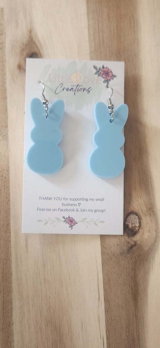 011 - Blue Peep Acrylic Dangle Earrings 