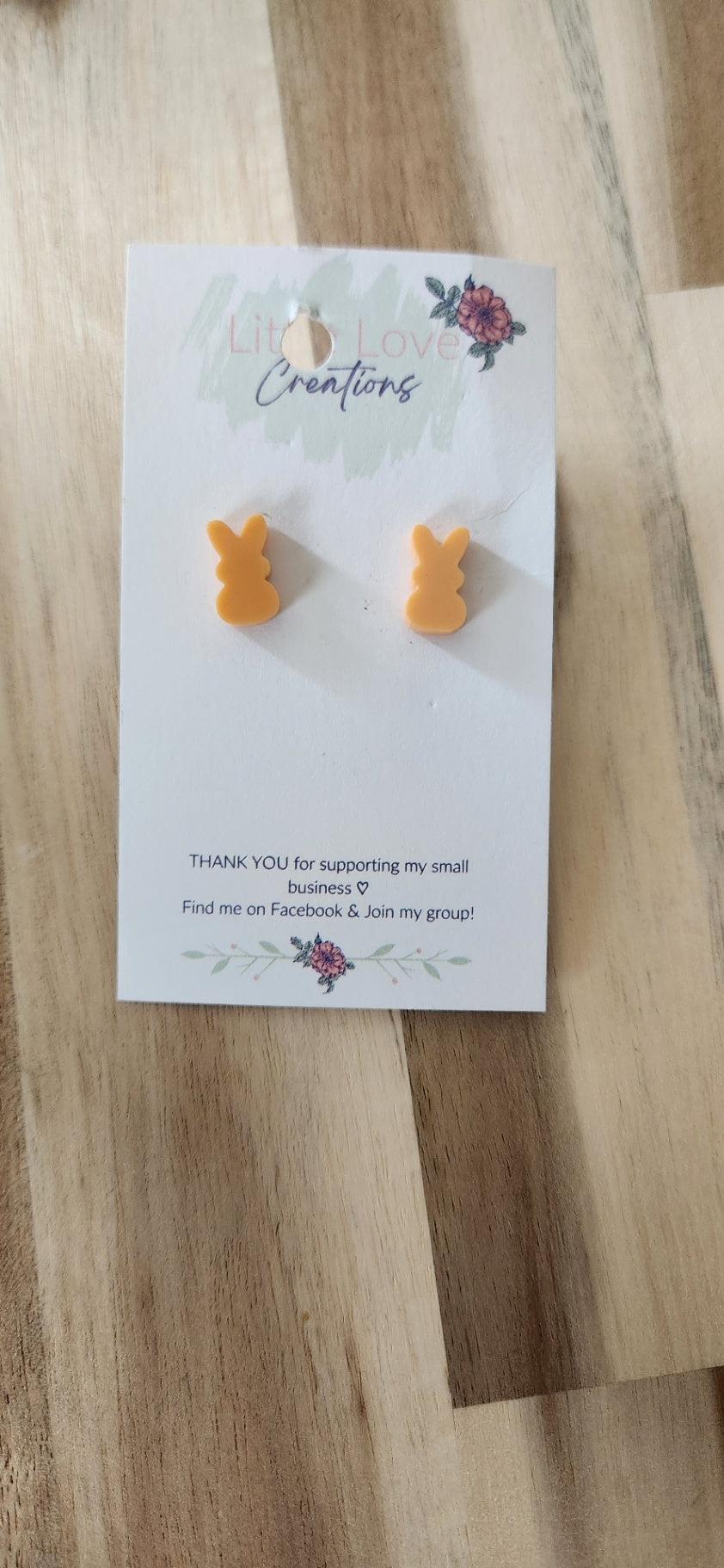 011 - Orange Peep Acrylic Stud Earrings