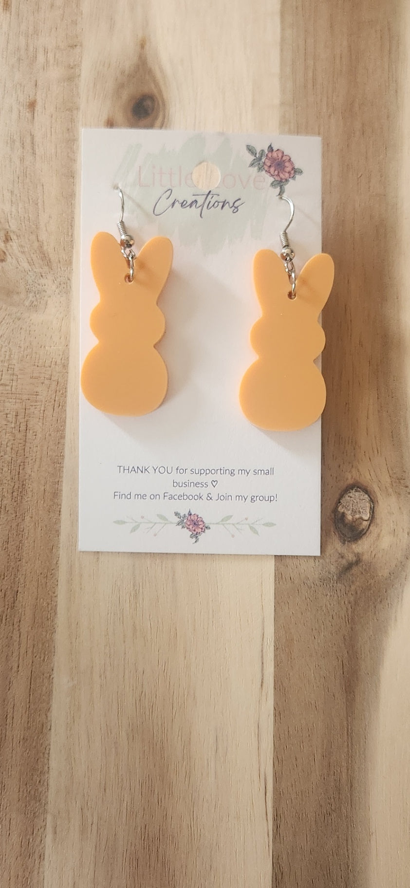 011 - Orange Peep Acrylic Dangle Earrings 
