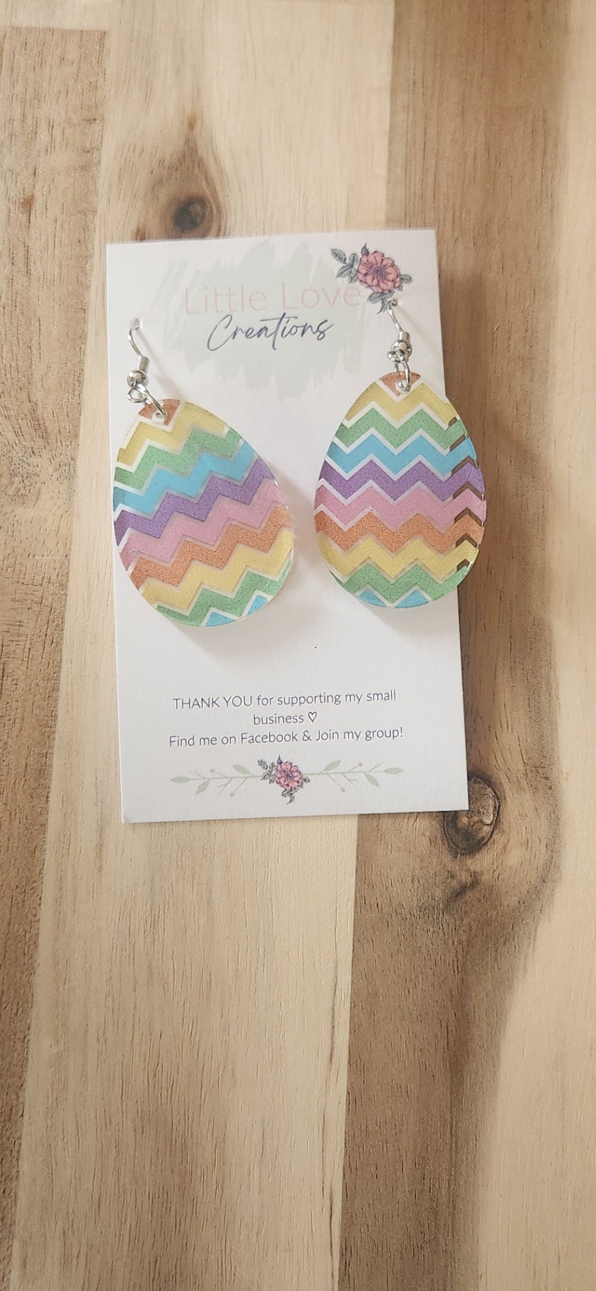 011 - Cheveron Easter Egg Acrylic Dangle Earrings