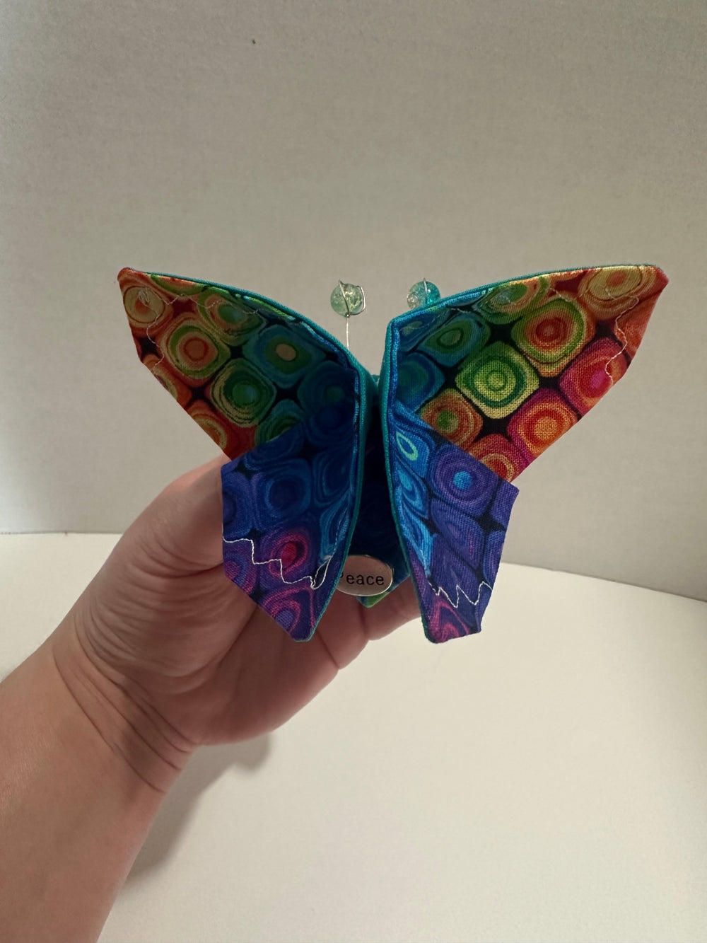 08 - Quilted Butterfly Magnet | Rainbow/Blue