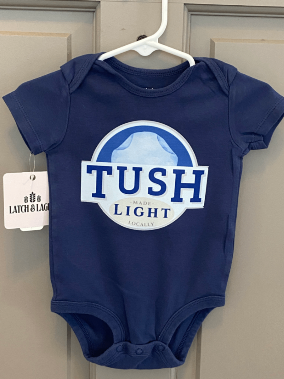 061 - "Tush Light" Infant Bodysuit | 12 Months | Navy