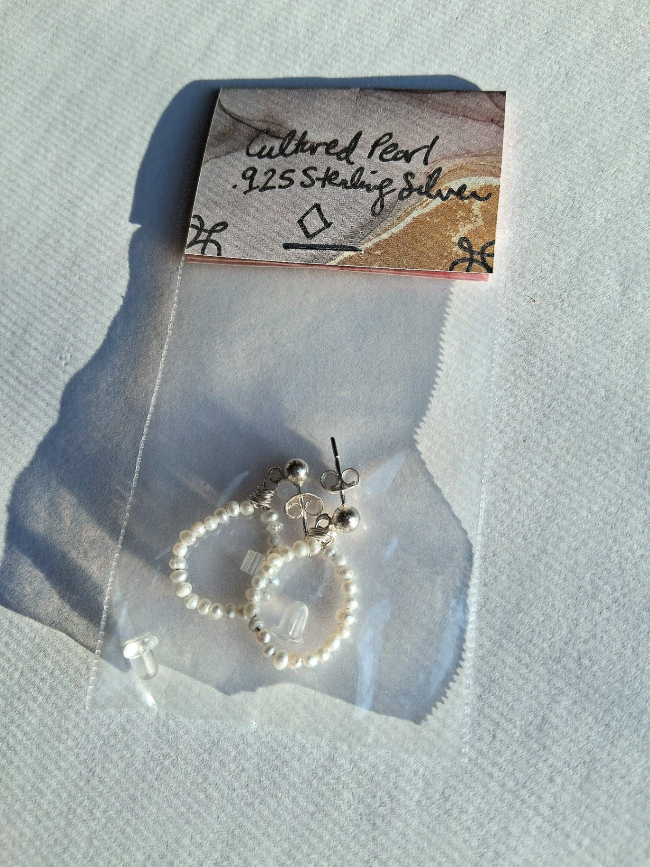 048 - Pearl and Sterling Silver Earrings 