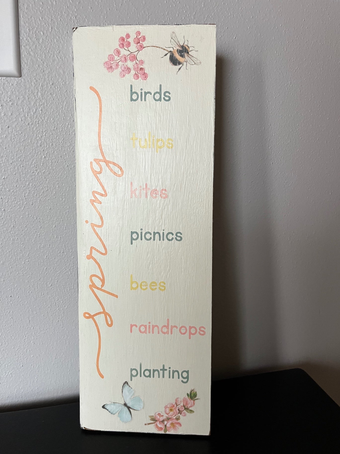 027 - Hand-painted Wooden Spring Sign
