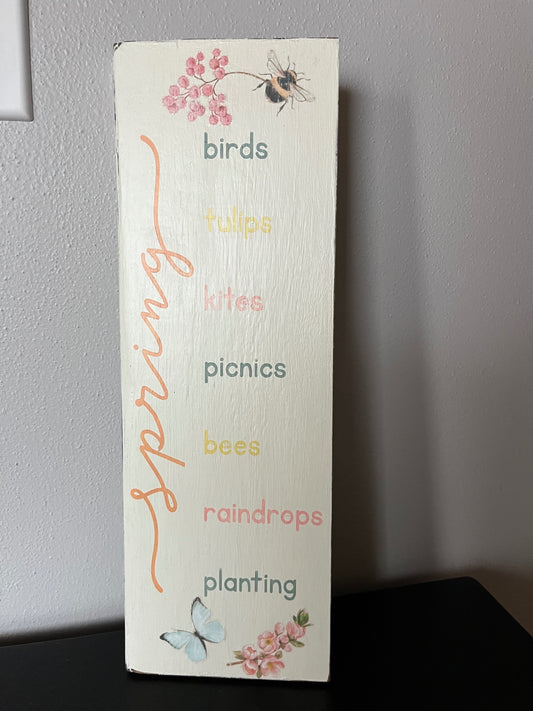 027 - Hand-painted Wooden Spring Sign
