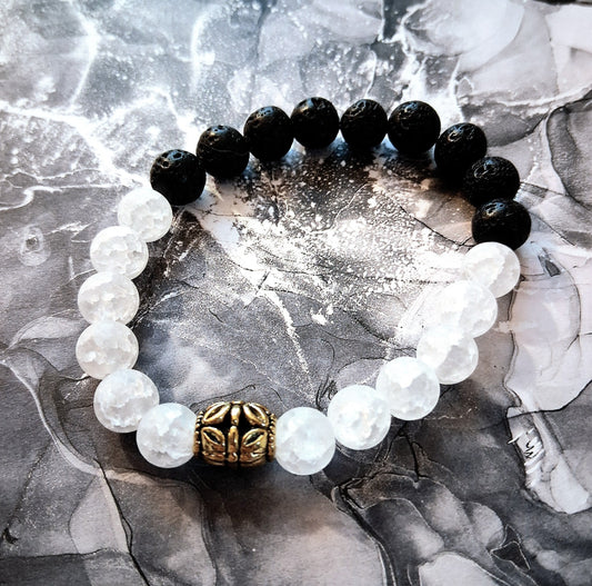 048 - Crackled Quartz Inspirational Bracelet 