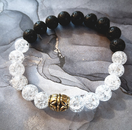048 - Icy Quartz Inspirational Bracelet 