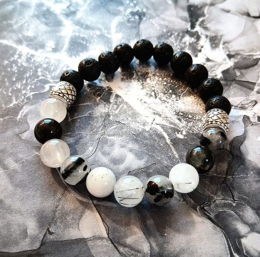 048 - Rutilated Quartz Inspirational Bracelet 