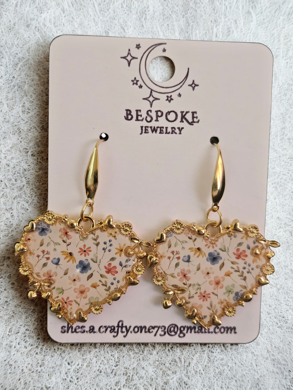 025 - Golden Dream Hearts Dangle Earrings