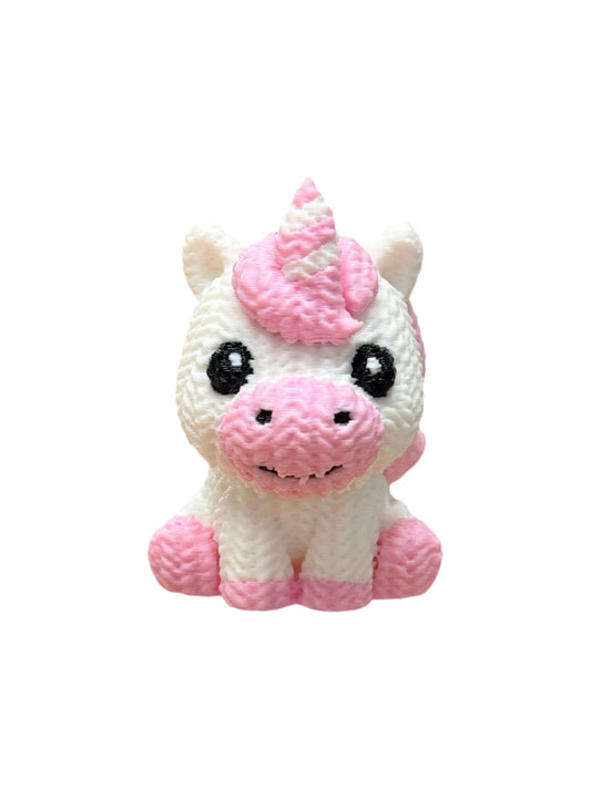 044 - 3D Printed Knitted Tiny Unicorn - Pink