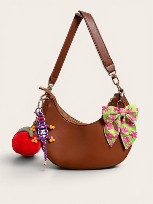 063 - Pink Daisies Bow Keychain