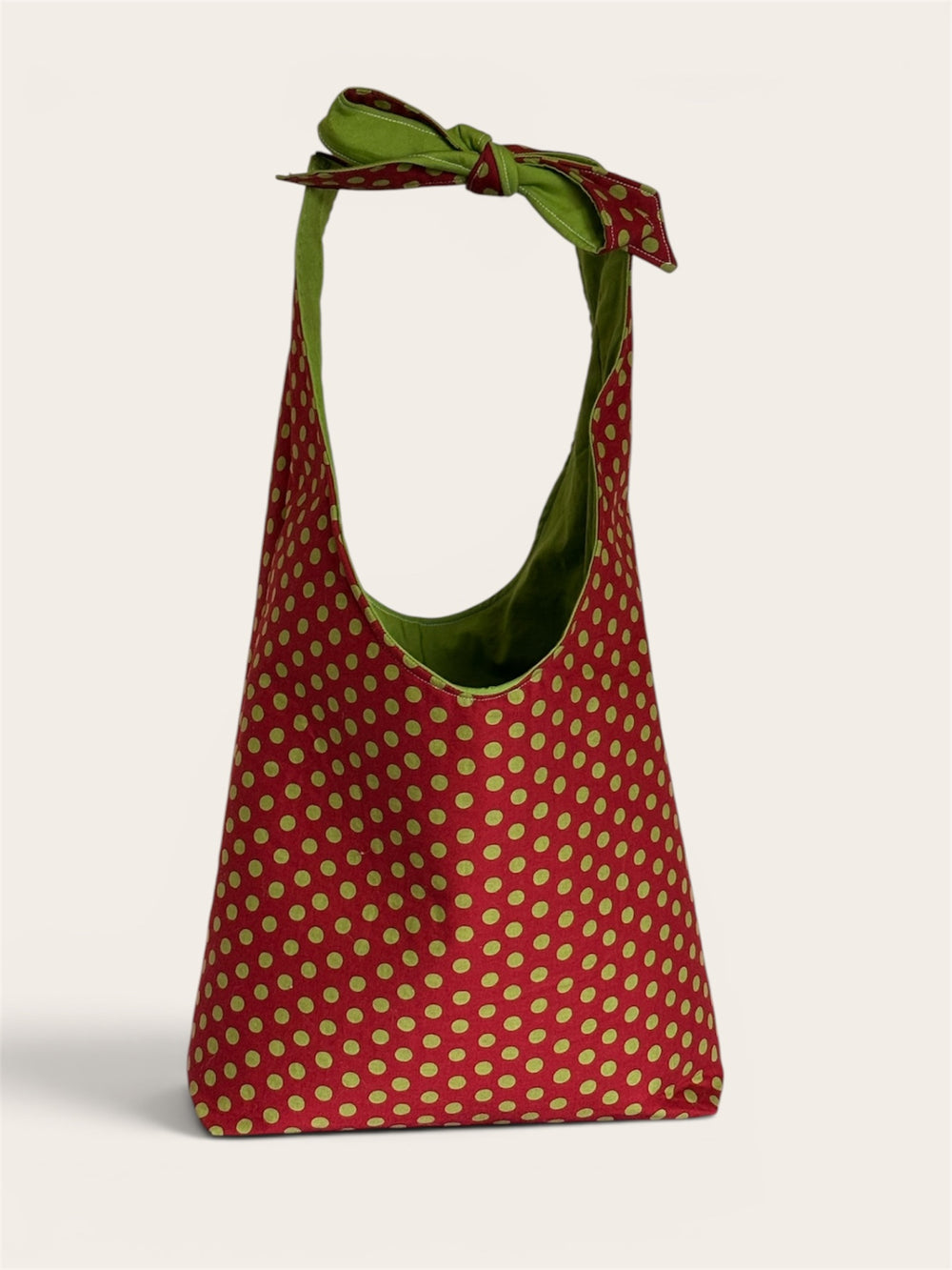 063 - Red and Green Reversible Tote Bag