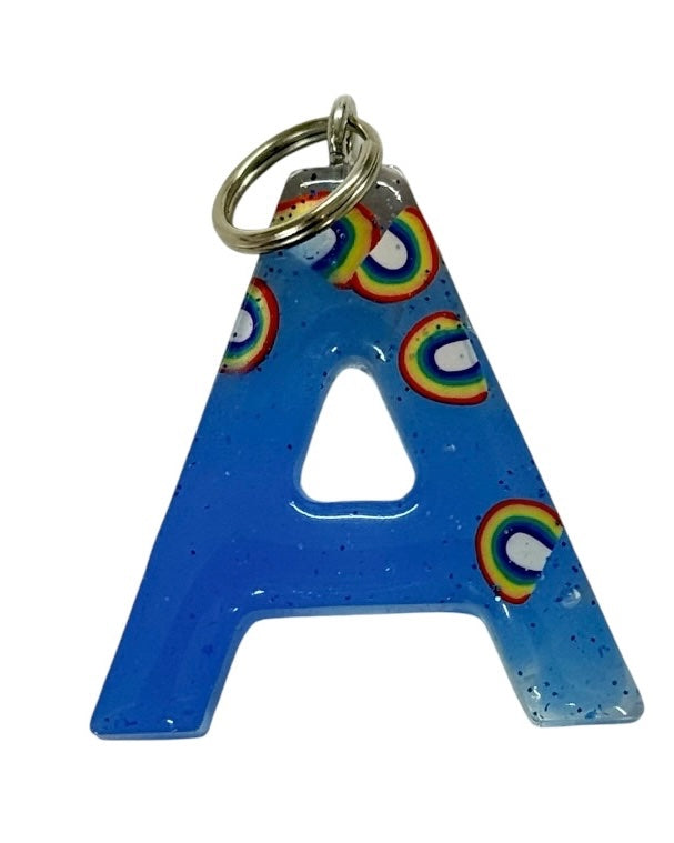 017 - Resin Letter "A" Charms for Keychains