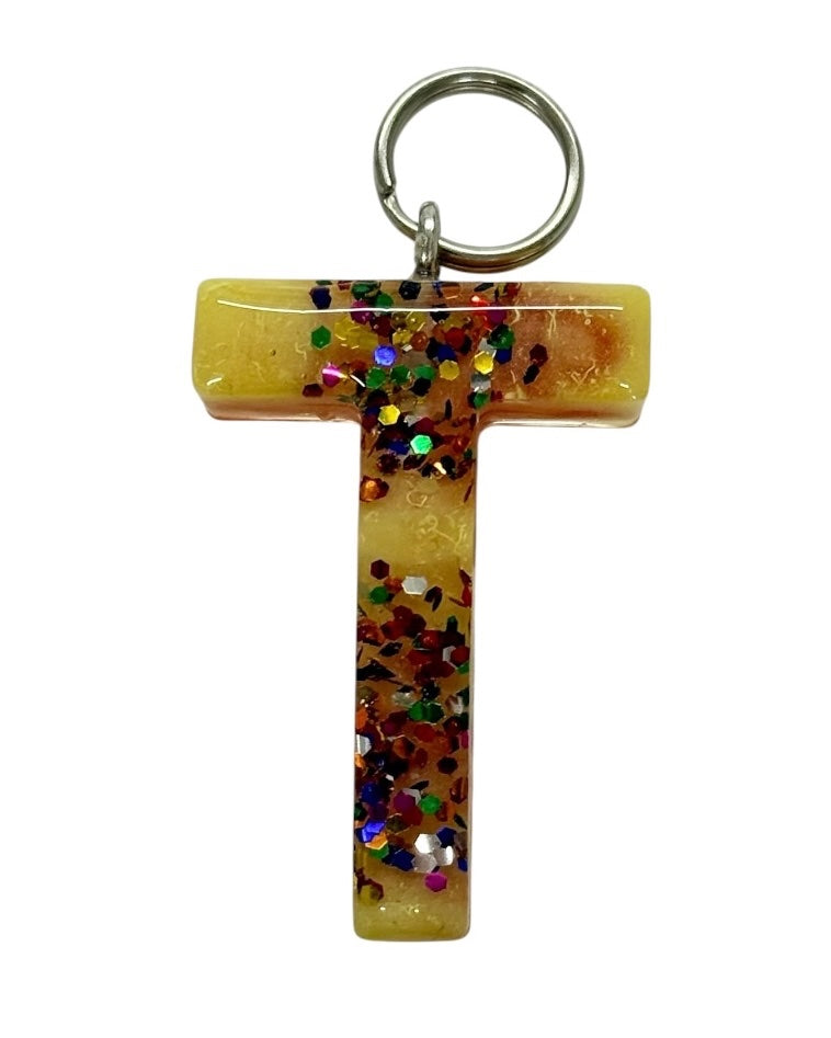 017 - Resin Letter "T" Charms for Keychains