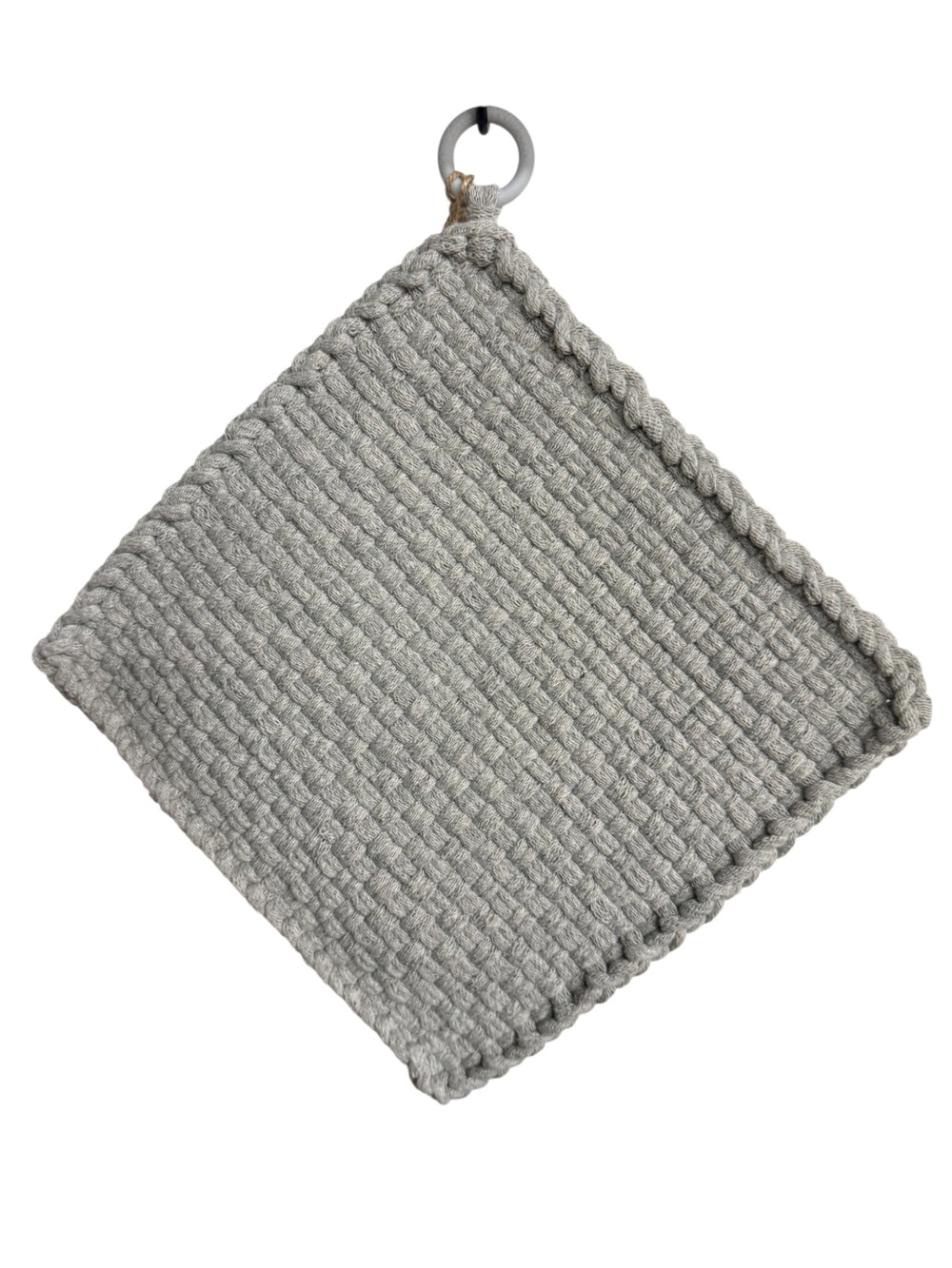 051 - Silver Loom Woven Potholder