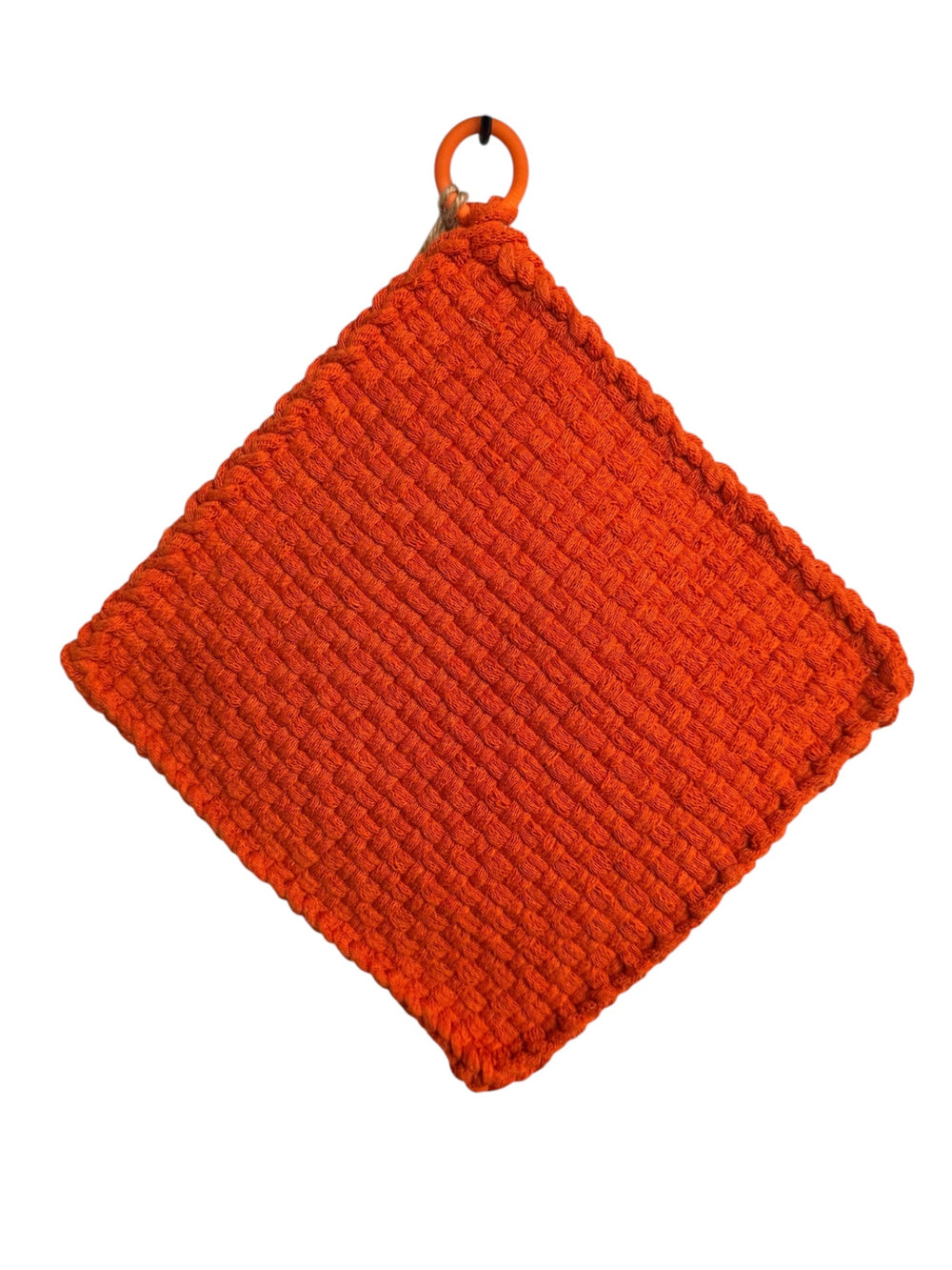 051 - Orange Loom Woven Potholder