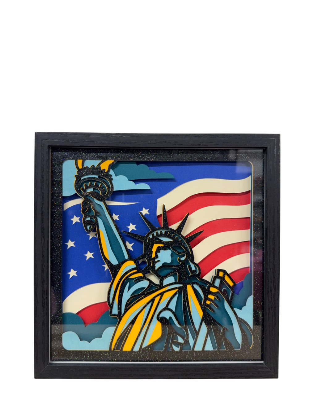 Statue of Liberty Shadow Box with Easel