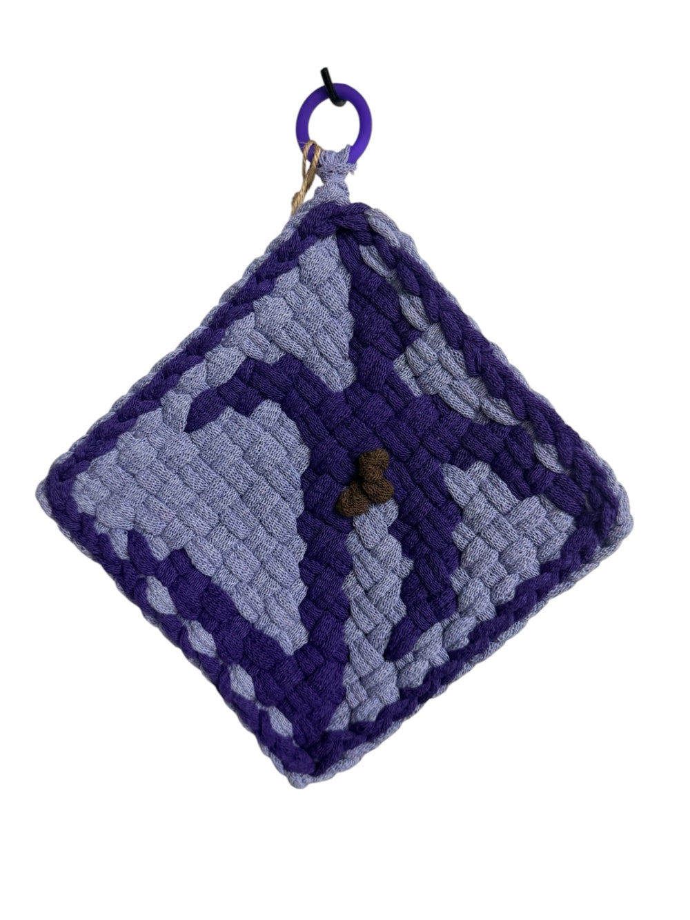 051 - Tropical Palm Loom Woven Potholder