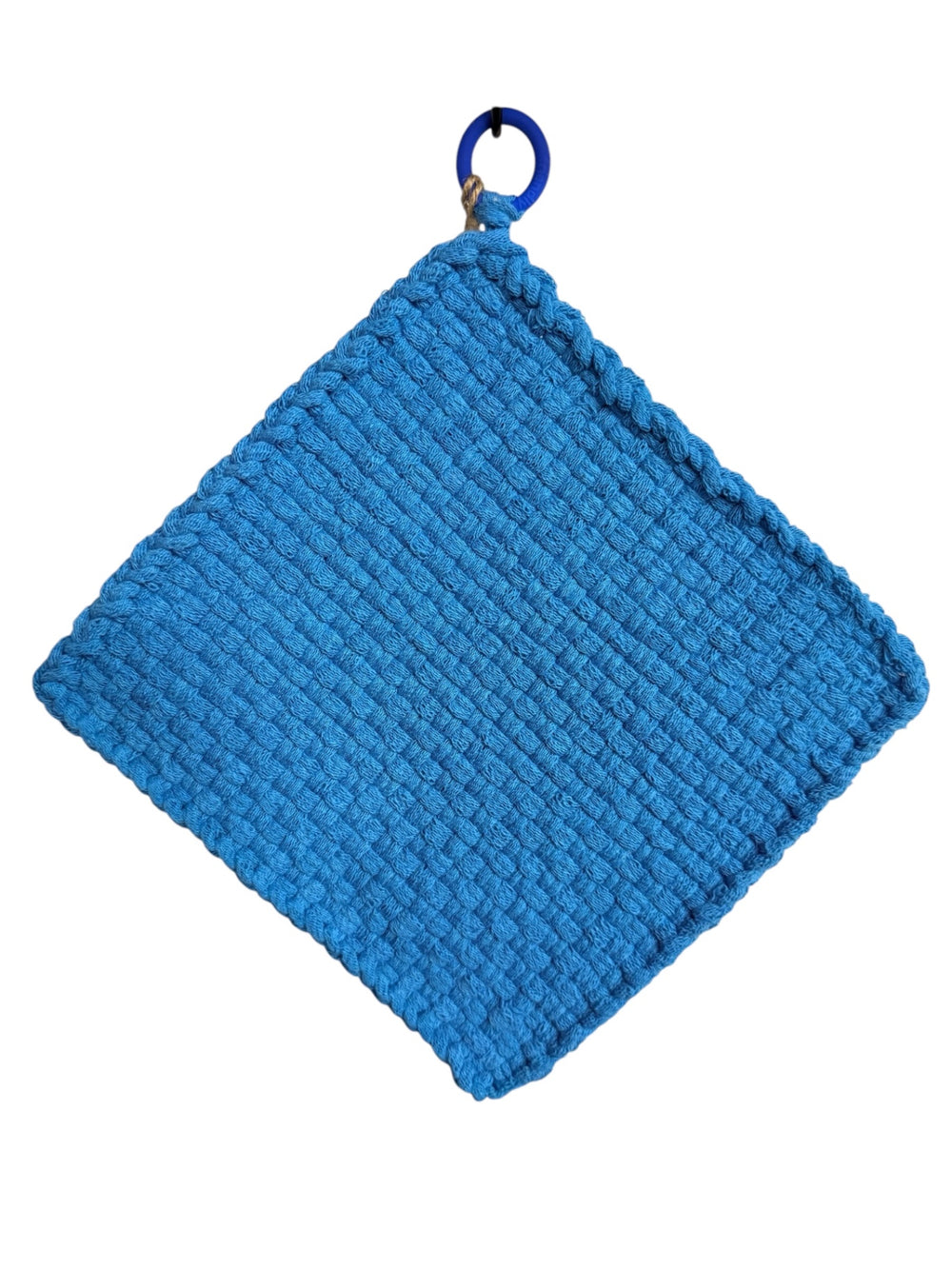 051 - Turquoise Loom Woven Potholder