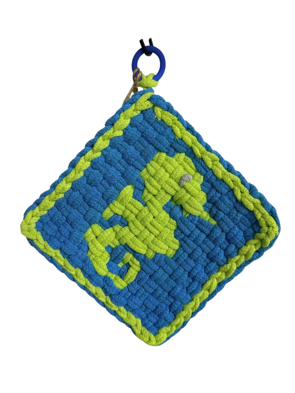 051 - Seahorse Splash Loom Woven Potholder