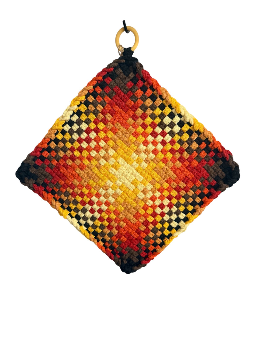 051 - Summer Heat Loom Woven Potholder