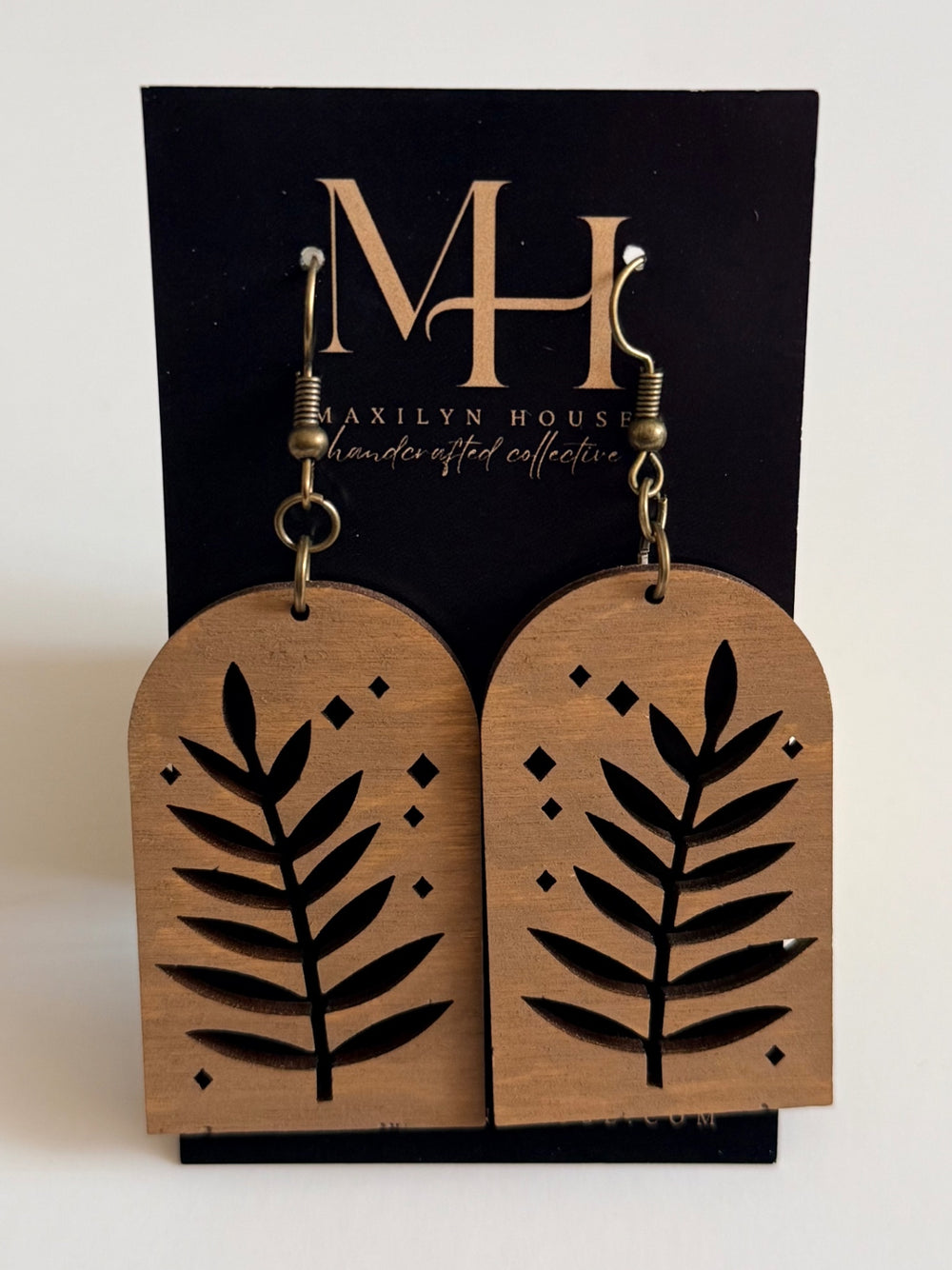 Boho Wooden Arch Dangle Earrings